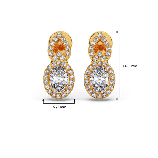 Oval Halo Infinity Diamond Stud Earrings