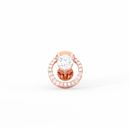 Floating Halo Round Diamond Stud Earrings