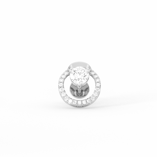 Floating Halo Round Diamond Stud Earrings