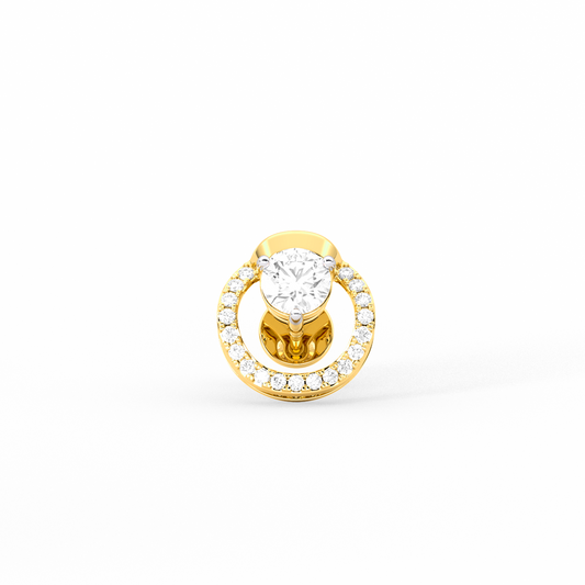 Floating Halo Round Diamond Stud Earrings