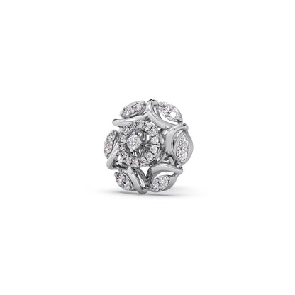 Flower Diamond Stud Platinum Earrings