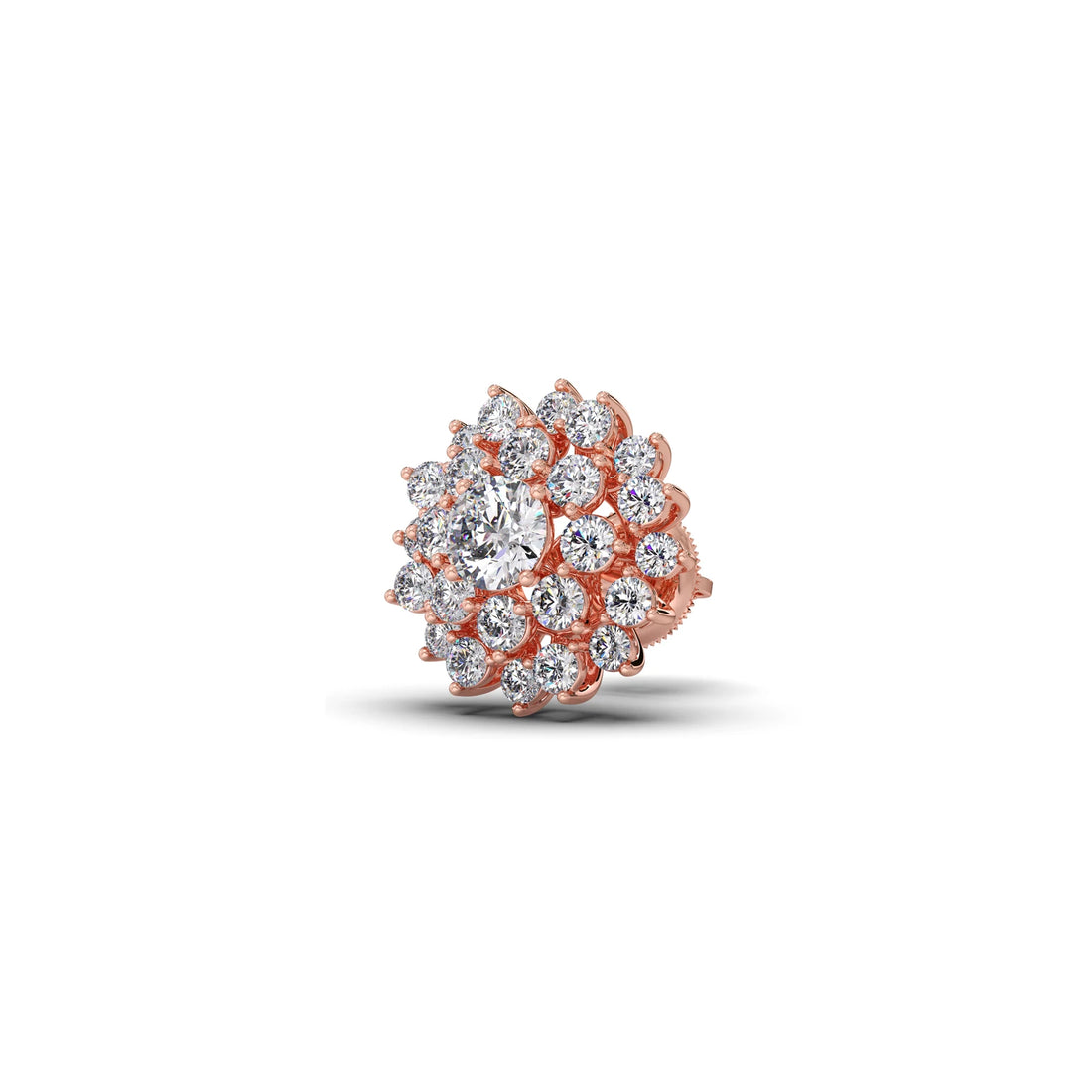 Floral Halo Round Diamond Earrings