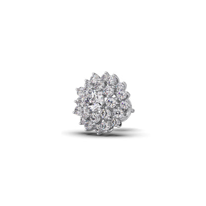 Floral Halo Round Diamond Earrings