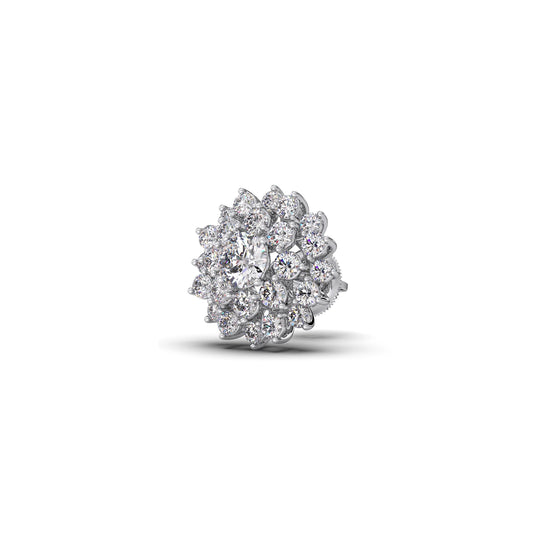 Floral Halo Round Diamond Earrings