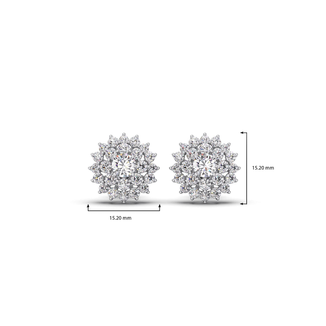 Floral Halo Round Diamond Earrings