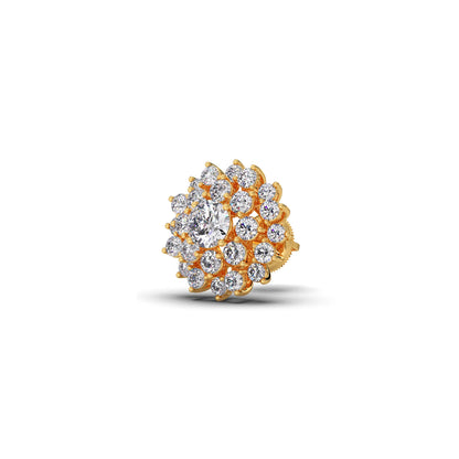 Floral Halo Round Diamond Earrings