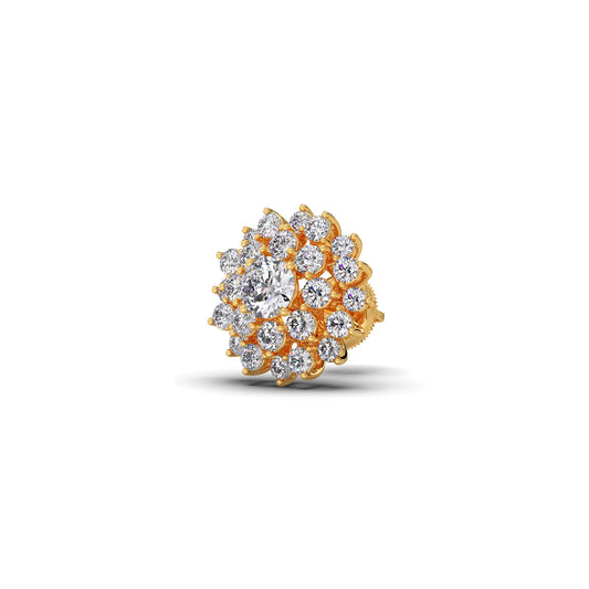 Floral Halo Round Diamond Earrings