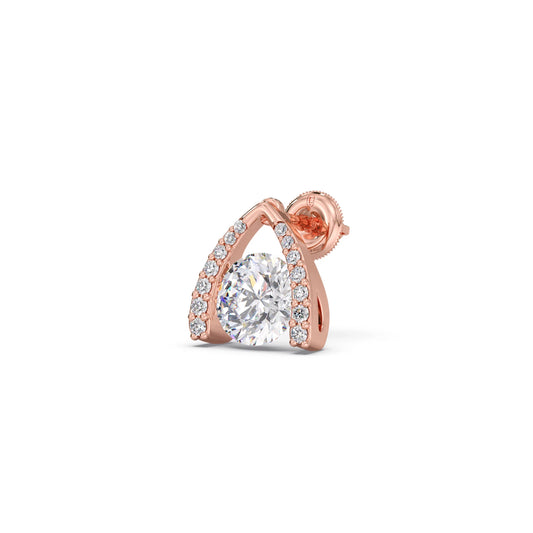 Round Solitaire with Diamond Accent Earrings