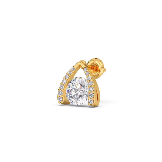 Round Solitaire with Diamond Accent Earrings