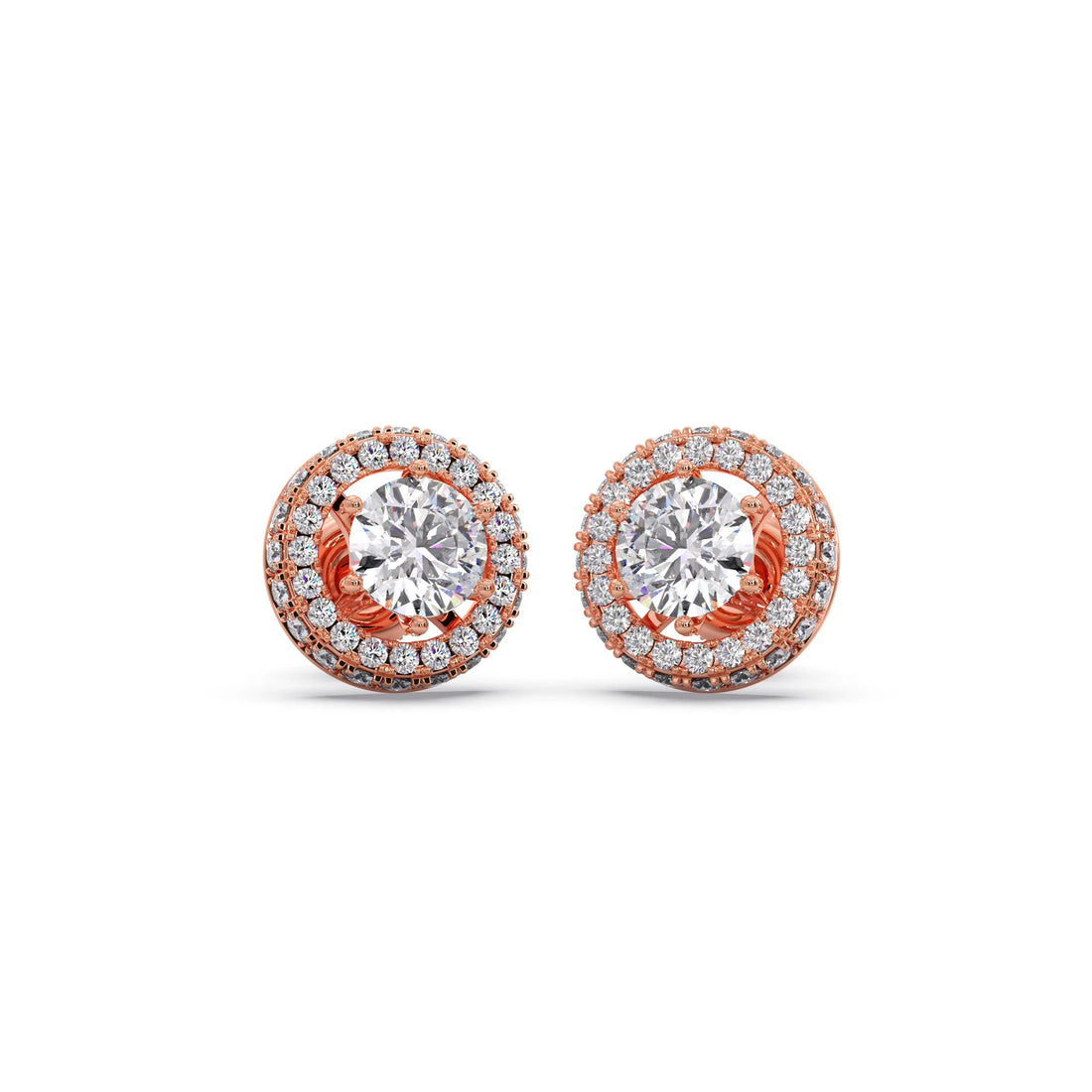 3.04ct Halo Solitaire Diamond Earrings