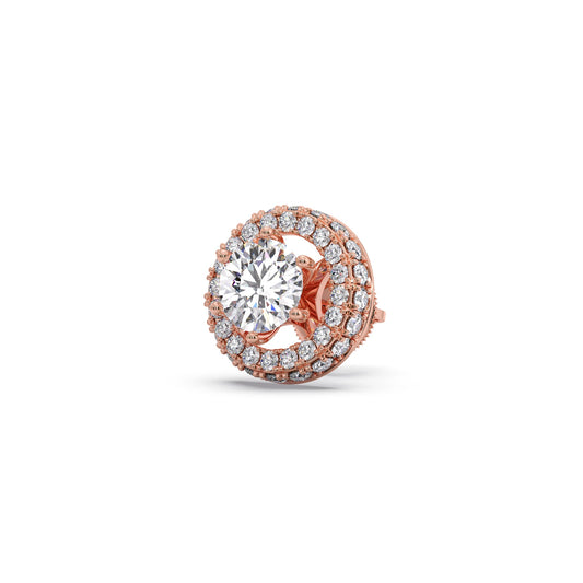 3.04ct Halo Solitaire Diamond Earrings