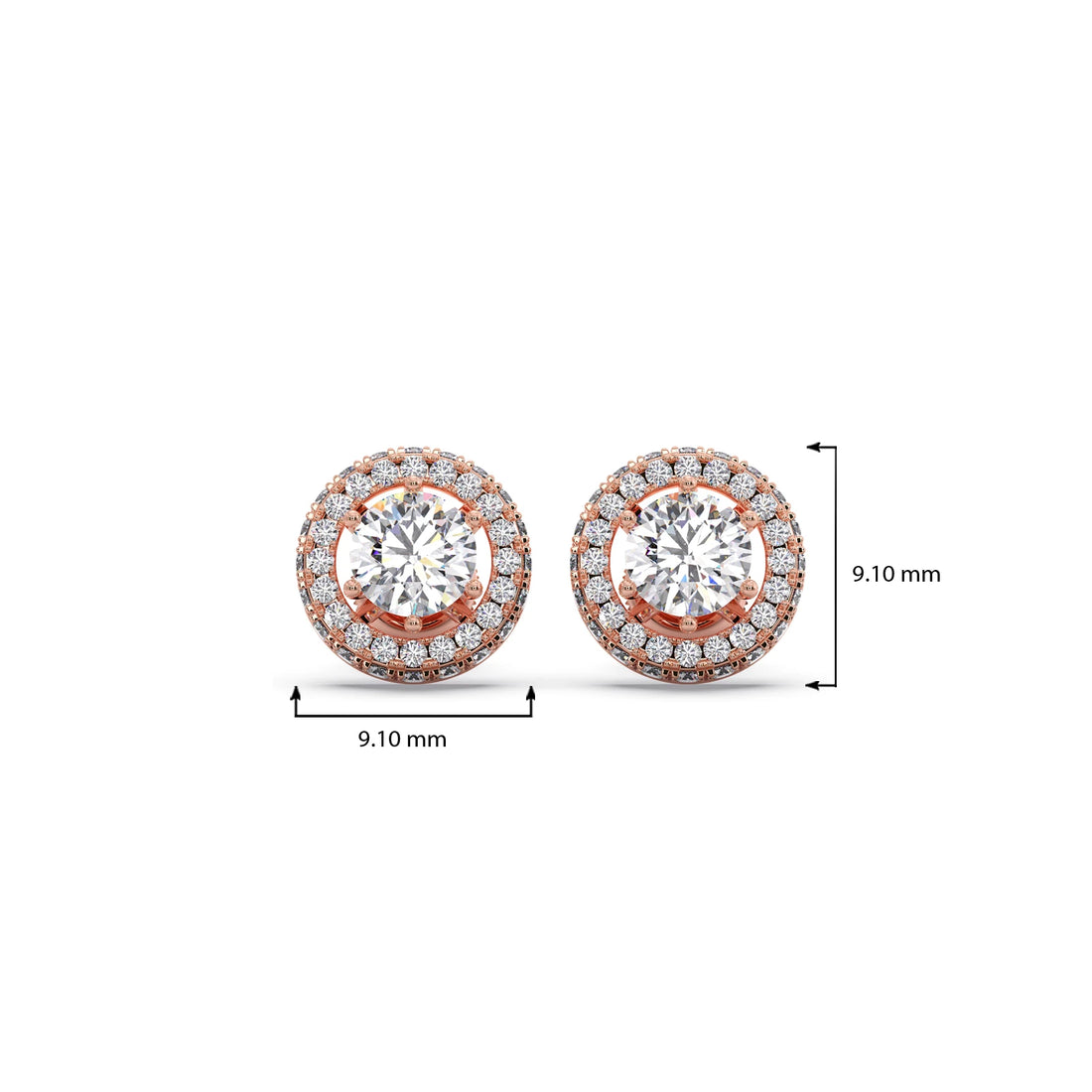 3.04ct Halo Solitaire Diamond Earrings