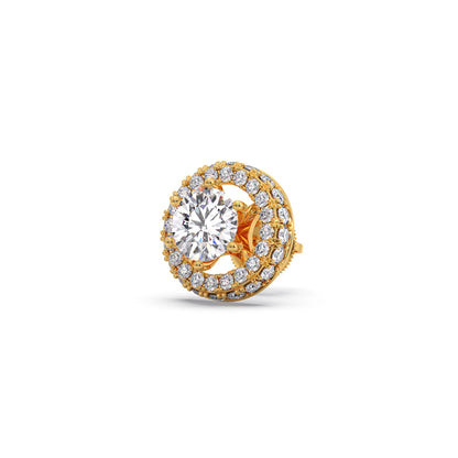 3.04ct Halo Solitaire Diamond Earrings
