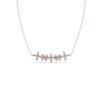 Marquise & Pear Diamond Cluster Necklace