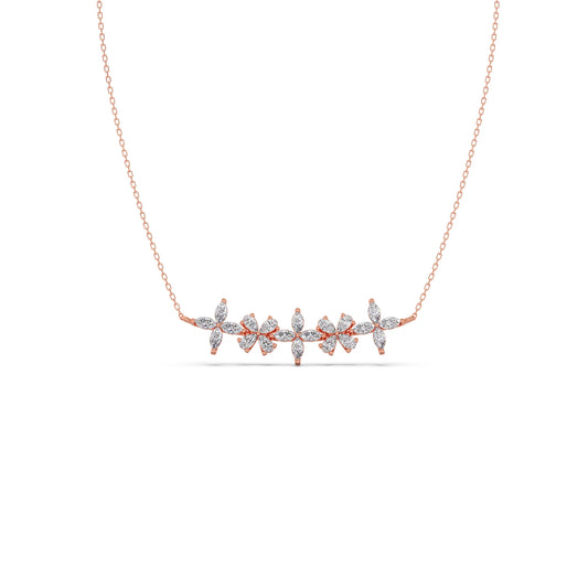Marquise & Pear Diamond Cluster Necklace