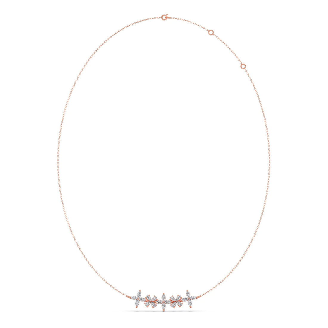 Marquise & Pear Diamond Cluster Necklace