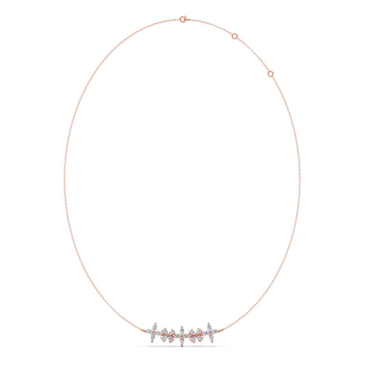 Marquise & Pear Diamond Cluster Necklace