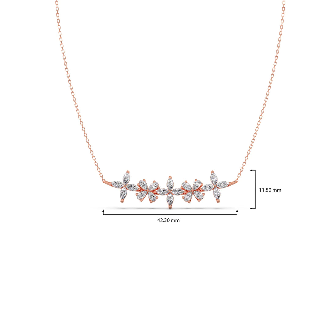 Marquise & Pear Diamond Cluster Necklace