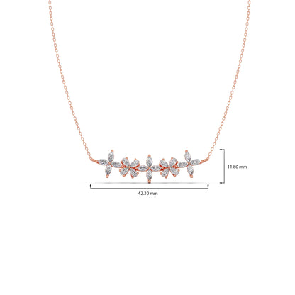 Marquise & Pear Diamond Cluster Necklace