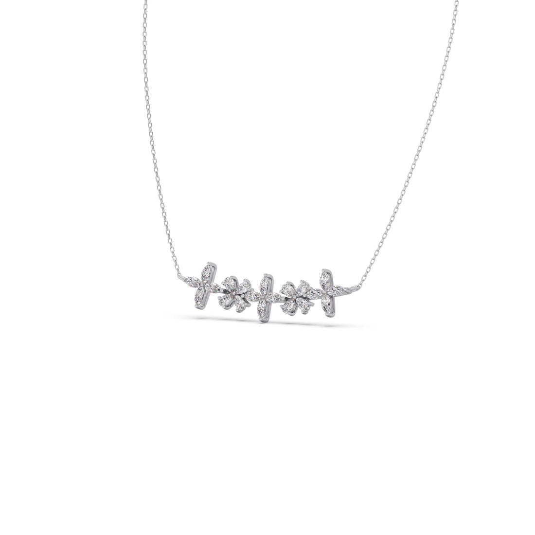 Marquise & Pear Diamond Cluster Necklace