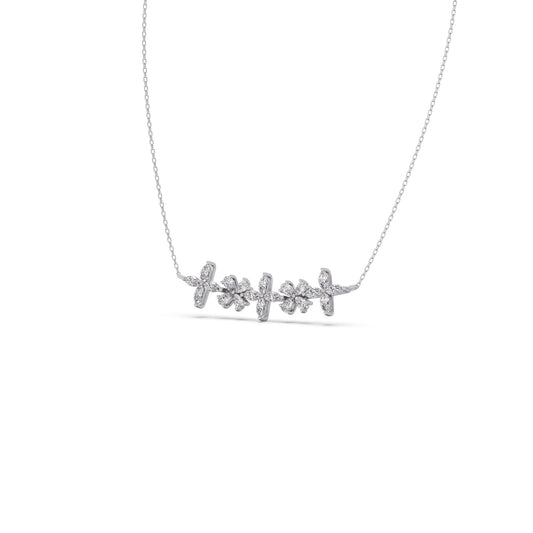 Marquise & Pear Diamond Cluster Necklace