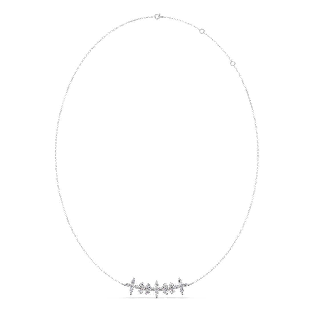 Marquise & Pear Diamond Cluster Necklace