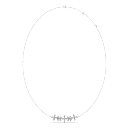 Marquise & Pear Diamond Cluster Necklace