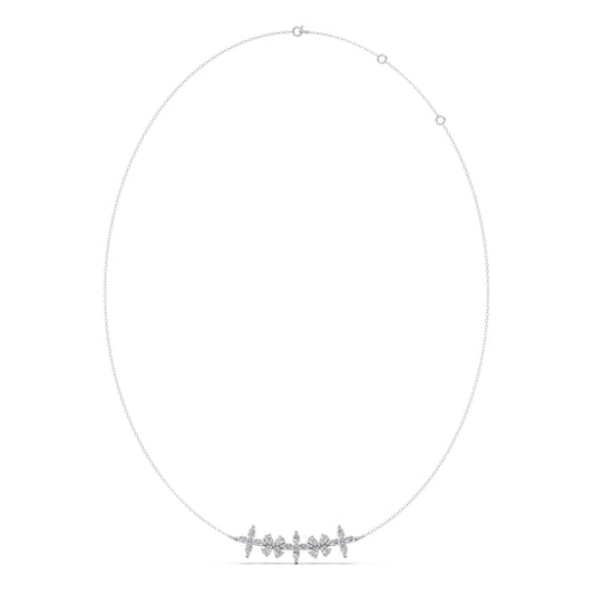 Marquise & Pear Diamond Cluster Necklace