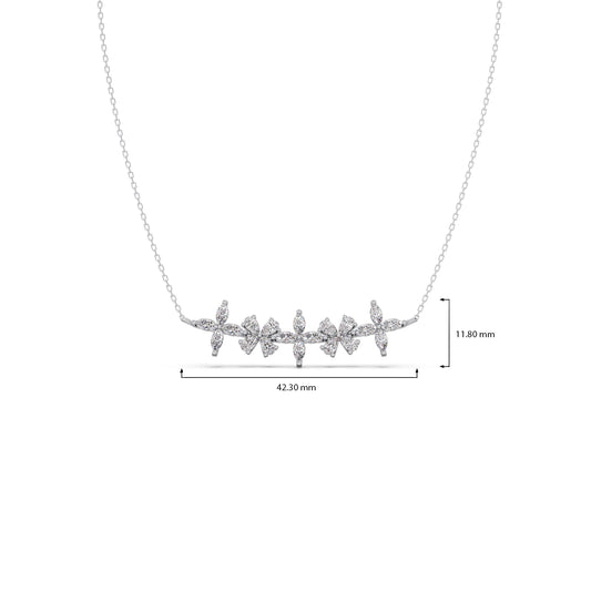 Marquise & Pear Diamond Cluster Necklace