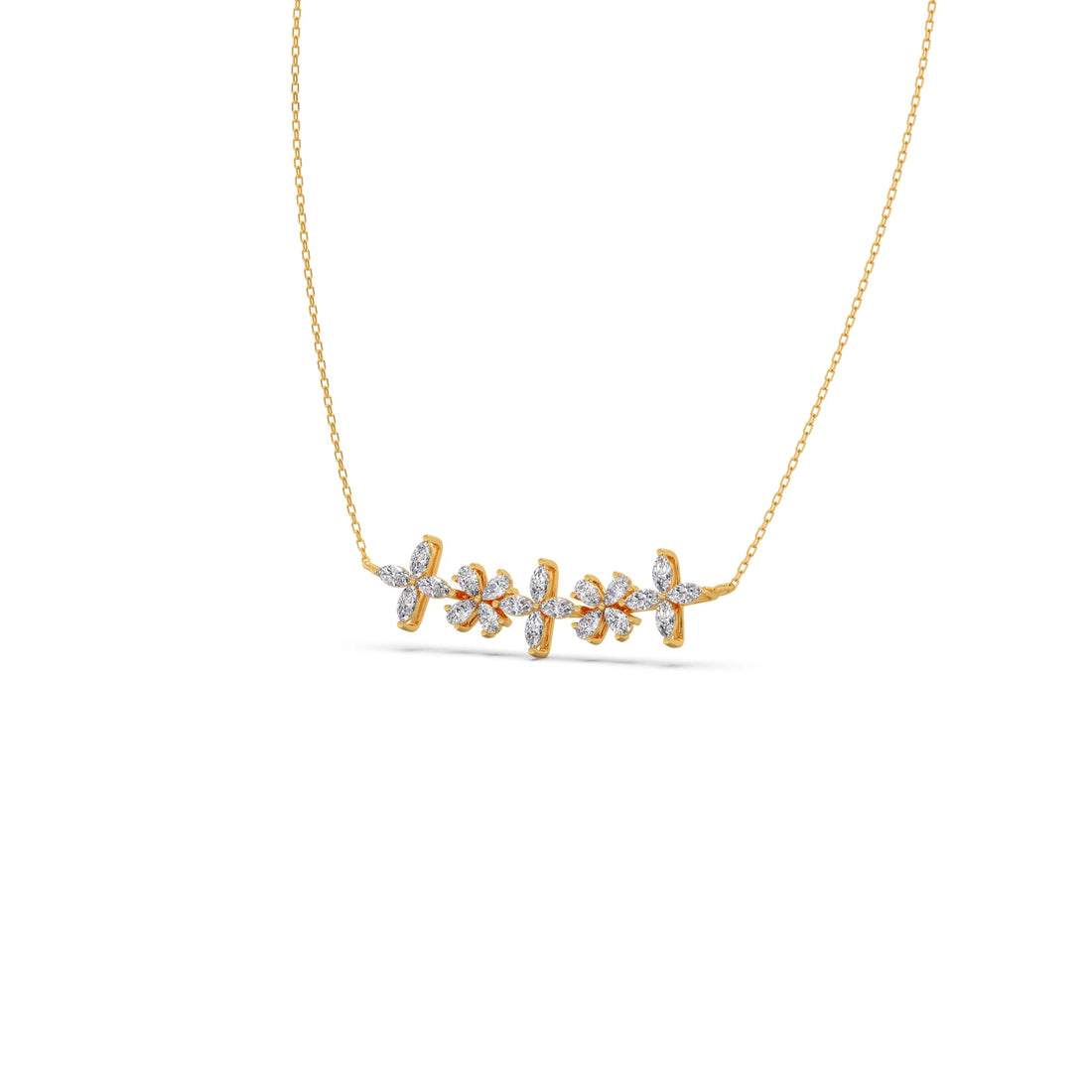 Marquise & Pear Diamond Cluster Necklace