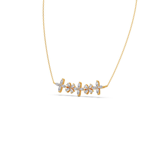 Marquise & Pear Diamond Cluster Necklace