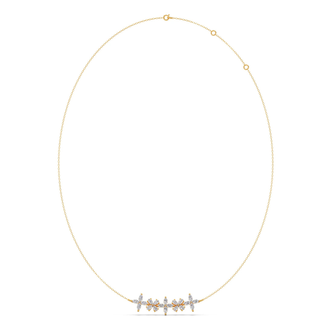 Marquise & Pear Diamond Cluster Necklace