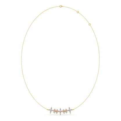 Marquise & Pear Diamond Cluster Necklace