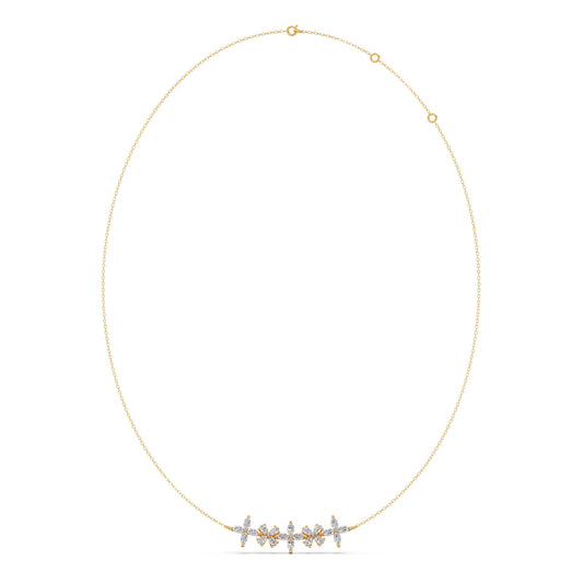 Marquise & Pear Diamond Cluster Necklace