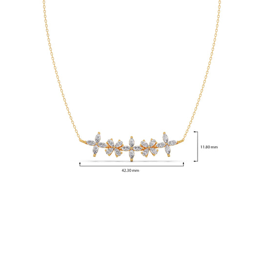 Marquise & Pear Diamond Cluster Necklace