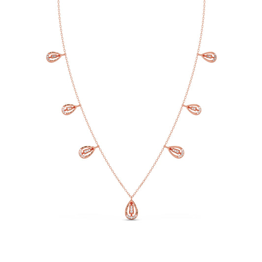 Pear-Cut Diamond Drop Necklace