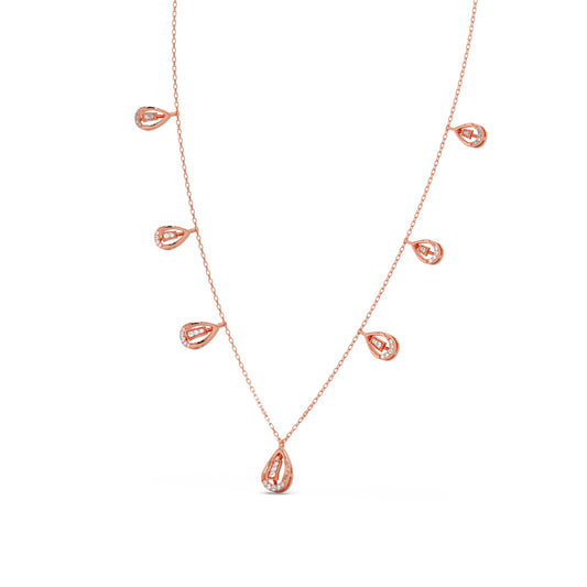 Pear-Cut Diamond Drop Necklace