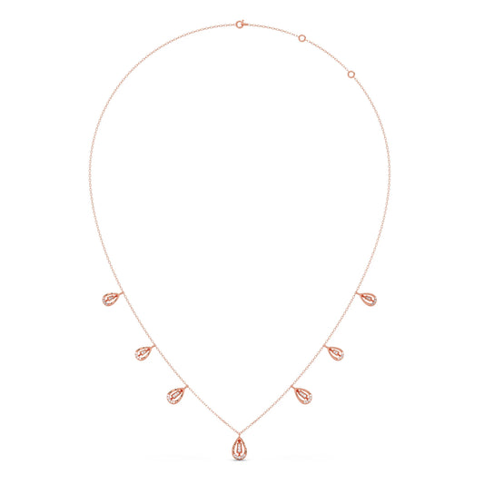 Pear-Cut Diamond Drop Necklace