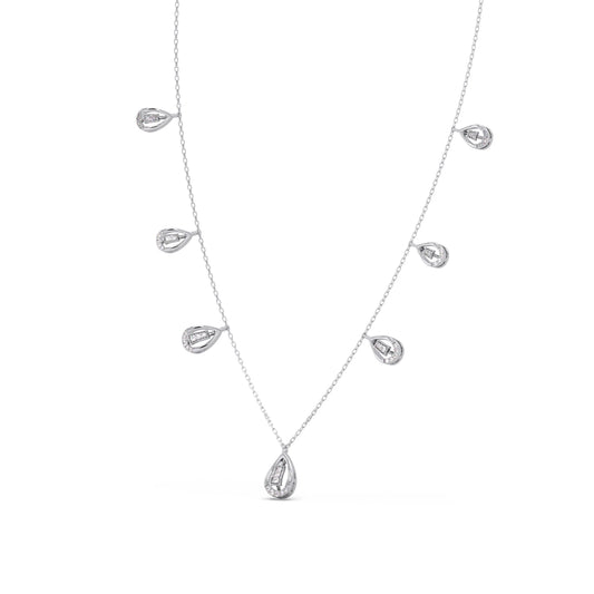 Pear-Cut Diamond Drop Necklace