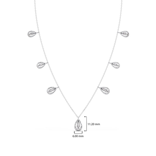 Pear-Cut Diamond Drop Necklace