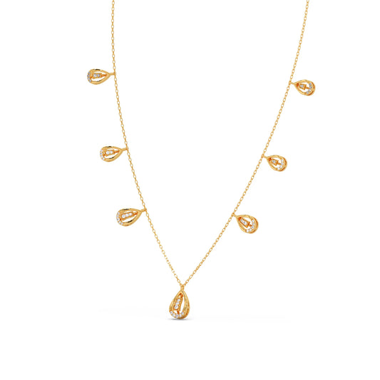 Pear-Cut Diamond Drop Necklace