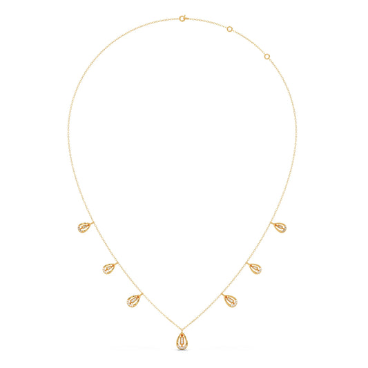 Pear-Cut Diamond Drop Necklace