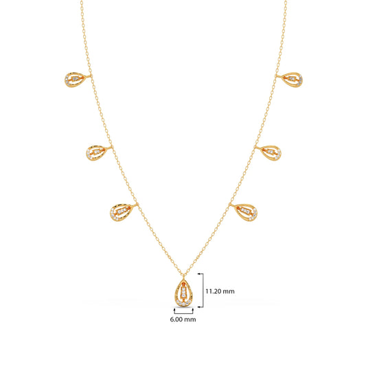 Pear-Cut Diamond Drop Necklace