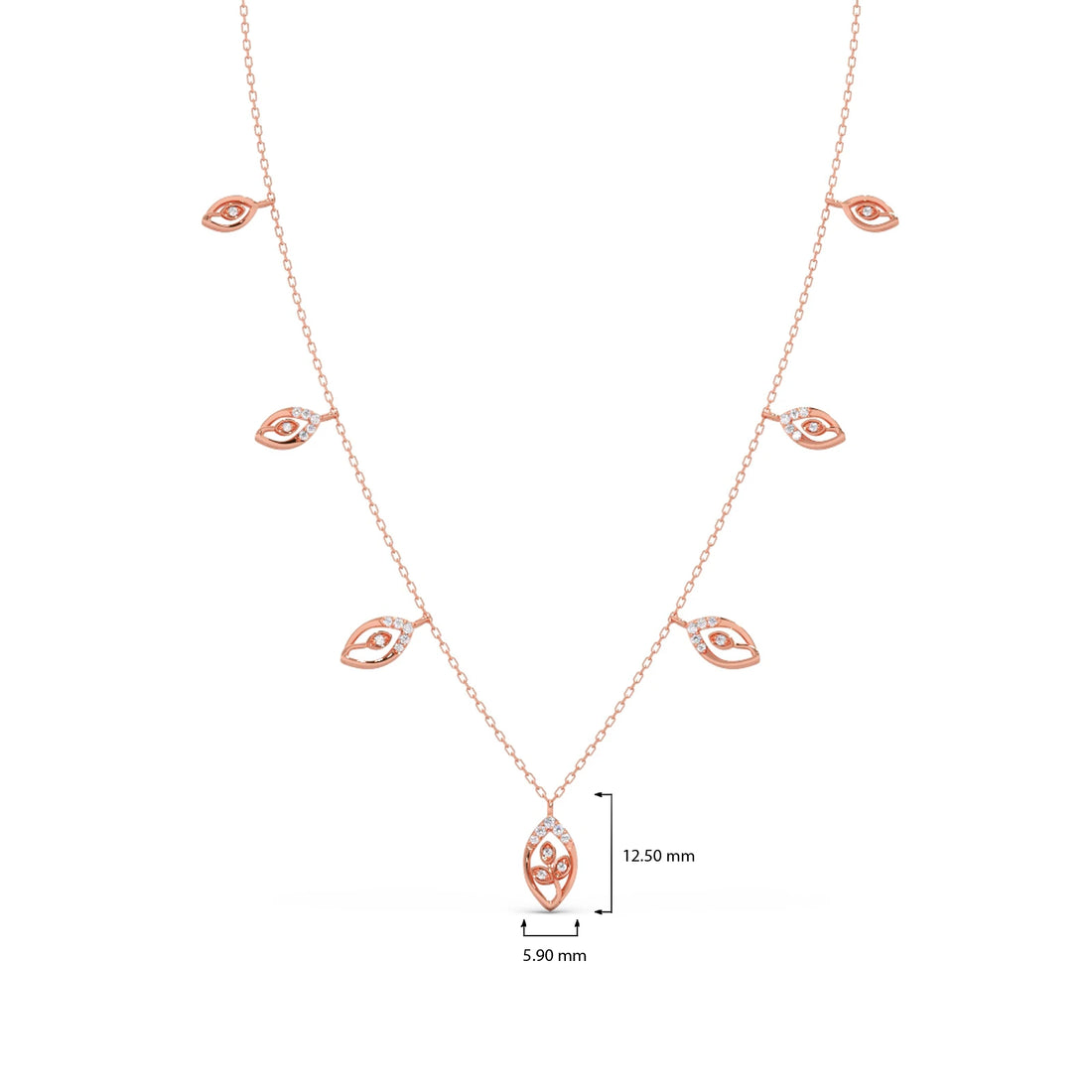 Delicate Pear-Cut Diamond Charm Necklace