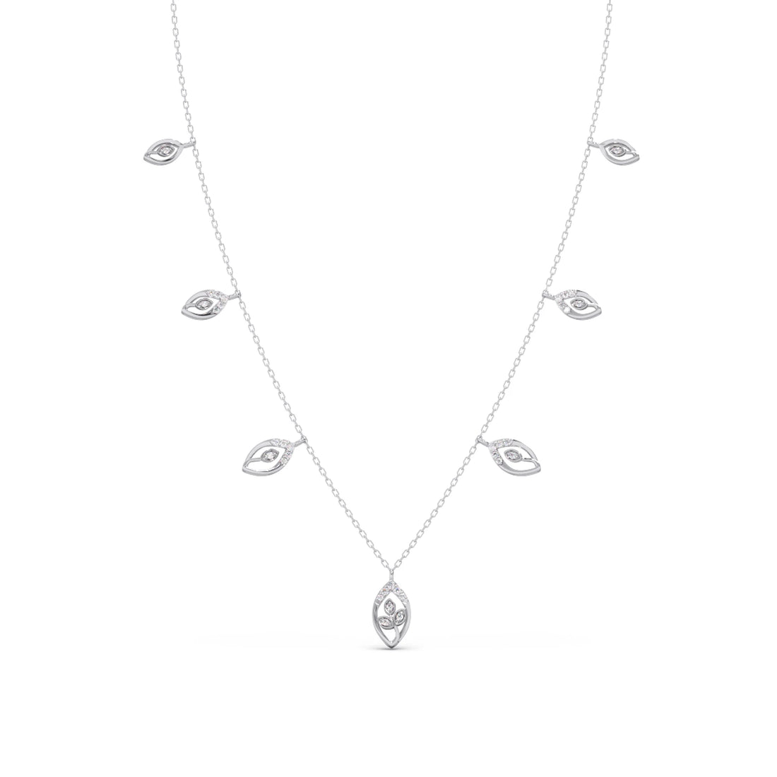 Delicate Pear-Cut Diamond Charm Necklace