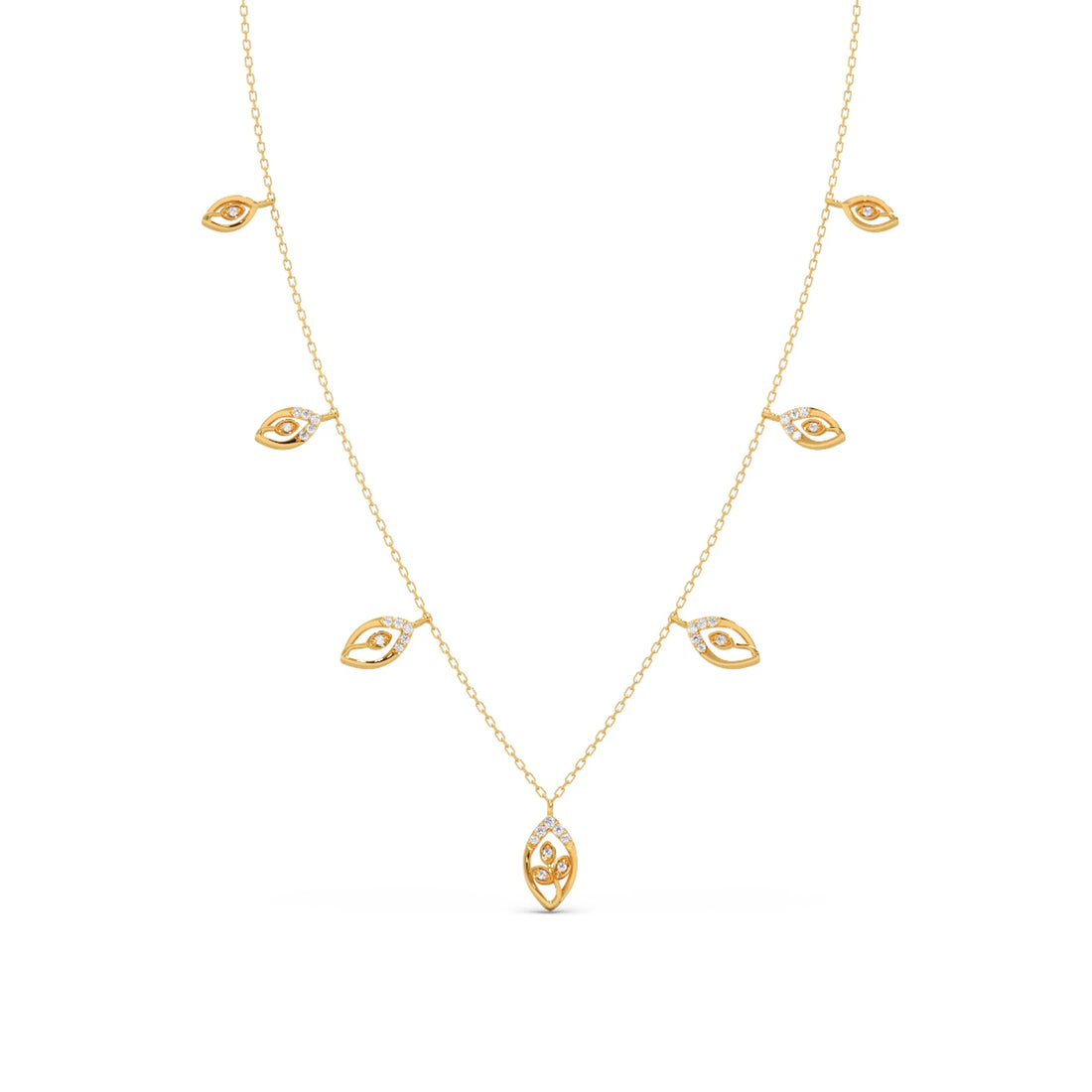 Delicate Pear-Cut Diamond Charm Necklace