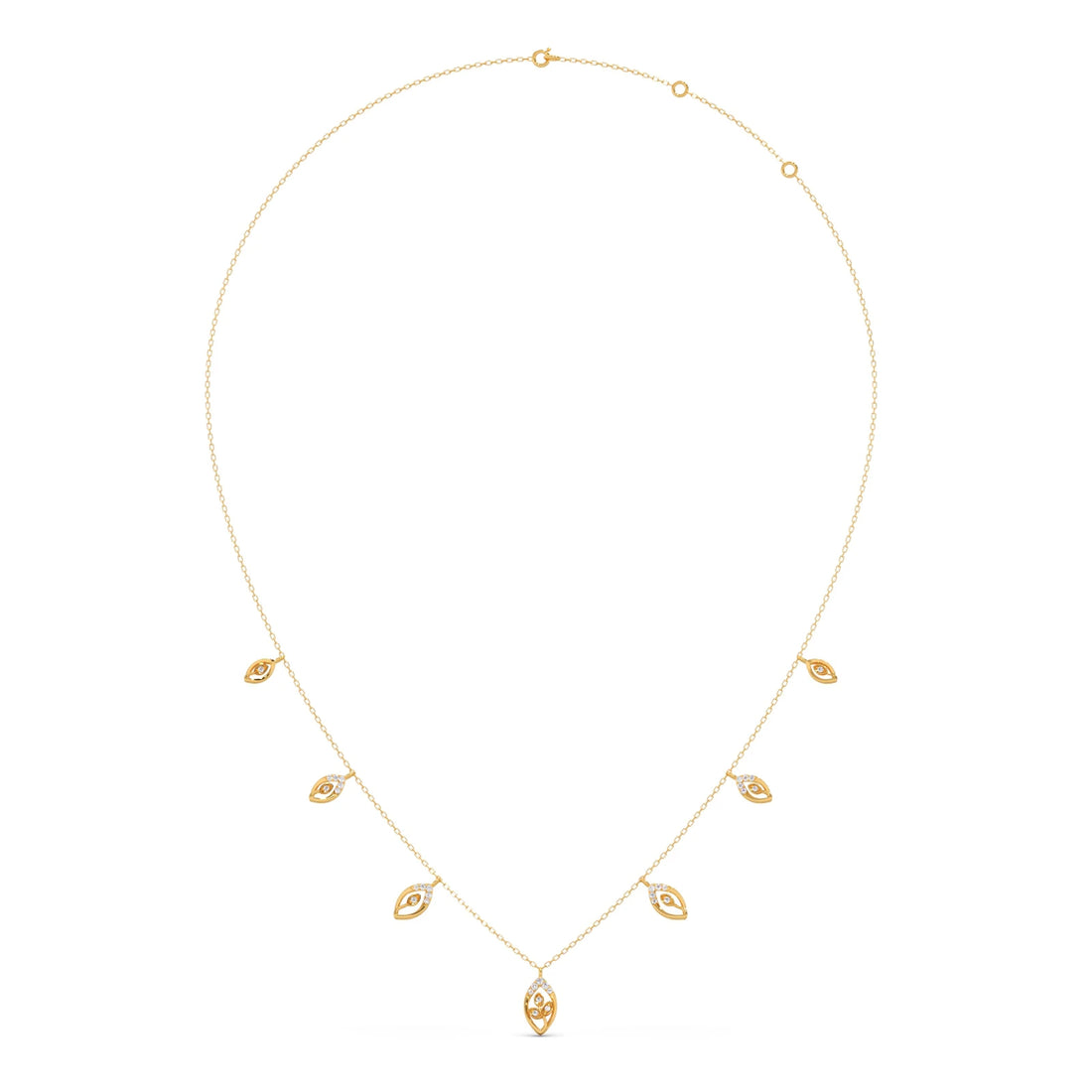 Delicate Pear-Cut Diamond Charm Necklace
