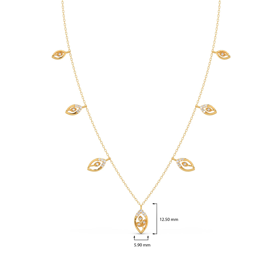 Delicate Pear-Cut Diamond Charm Necklace