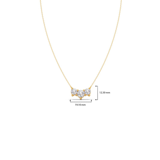 Trilogy Round Diamond Necklace