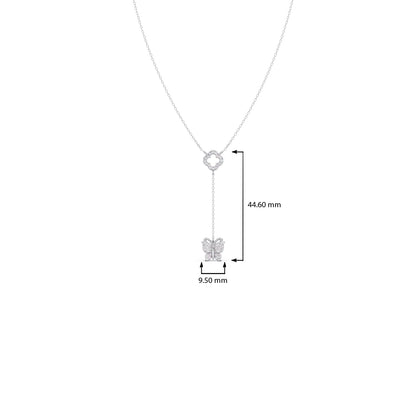 Delicate Diamond Butterfly Drop Necklace